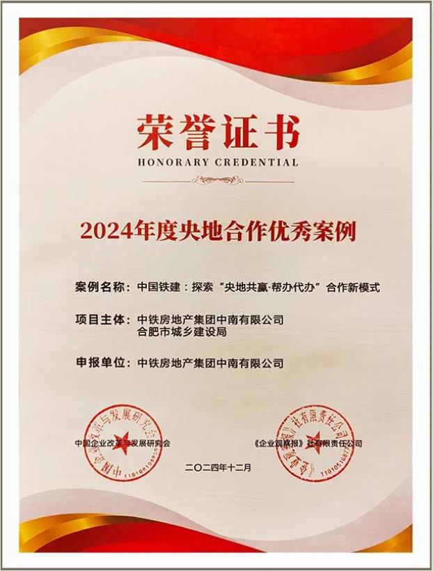 合肥花语天境项目获评2024年度央地合作优秀案例(图2)