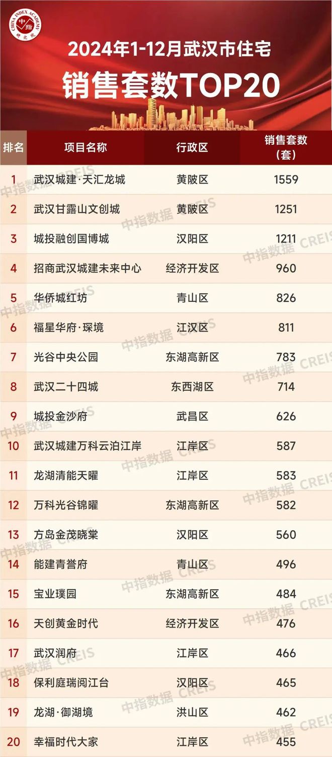 2024年武汉房地产企业销售业绩TOP30(图6)