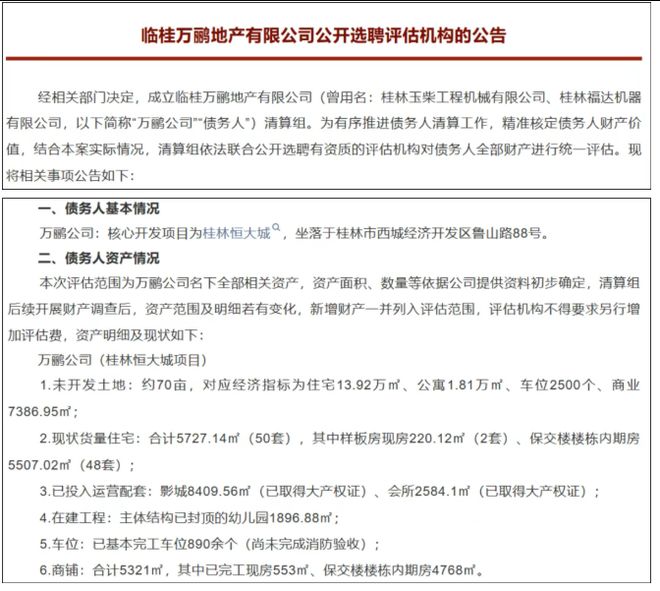 刚刚！桂林恒大项目全面清算地产巨头崩塌仍在继续